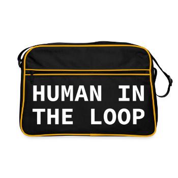 Human in the Loop Tech-Print - Retro Tasche - Schwarz/Gold - Vorne