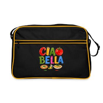 Ciao Bella Italian Food - Retro Tasche - Schwarz/Gold - Vorne