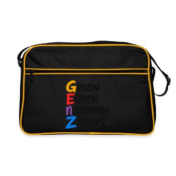 GenZ – Gegen Euren Neoliberalen Zirkus - Retro Tasche - Schwarz/Gold - Vorne
