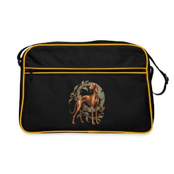 Mudhol Hound - Retro Tasche - Schwarz/Gold - Vorne