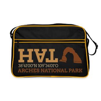 Arches Utah Geometrische Terrakotta - Retro Tasche - Schwarz/Gold - Vorne