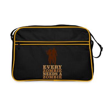 Jeder Zombie braucht ein Zombie-T-Shirt - Retro Tasche - Schwarz/Gold - Vorne