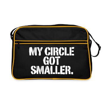 Mein Kreis wurde kleiner - Retro Tasche - Schwarz/Gold - Vorne