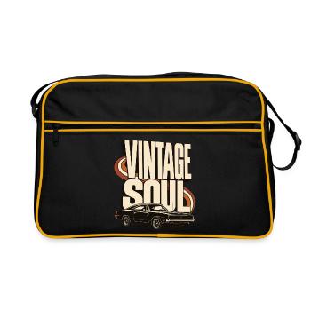 Vintage Soul Classic Car - Retro Tasche - Schwarz/Gold - Vorne