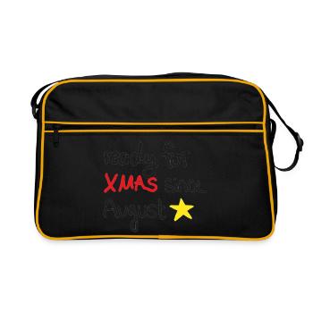 Ready for Xmas – Weihnachtsstimmung ab August - Retro Tasche - Schwarz/Gold - Vorne