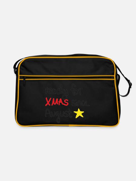 Ready for Xmas – Weihnachtsstimmung ab August - Retro Tasche - Schwarz/Gold