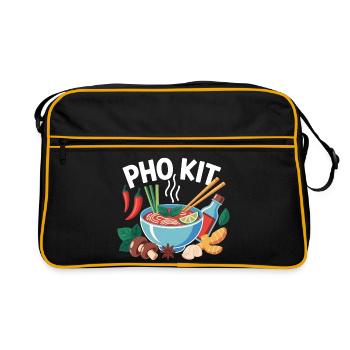 Pho Kit Lustige Vietnamesische Essensliebhaber - Retro Tasche - Schwarz/Gold - Vorne