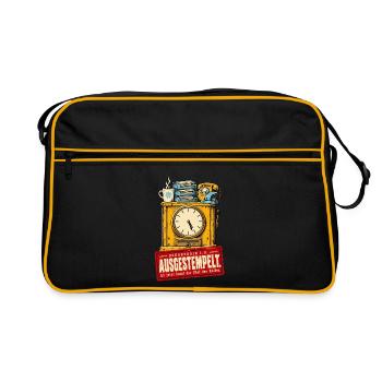 Ausgestempelt Sekretärin in Rente - Retro Tasche - Schwarz/Gold - Vorne