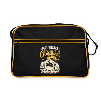 Mei erstes Christkindl Baby bairisch - Retro Tasche - Schwarz/Gold - Vorne
