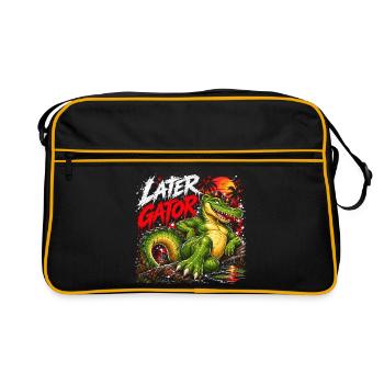 Later Gator Alligator - Retro Tasche - Schwarz/Gold - Vorne