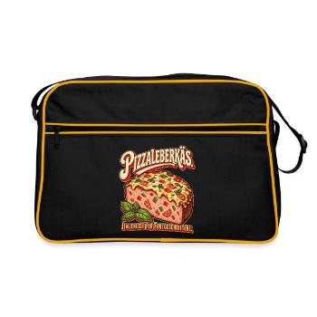 Pizzaleberkäs Italienisch für Fortgeschrittene - Retro Tasche - Schwarz/Gold - Vorne
