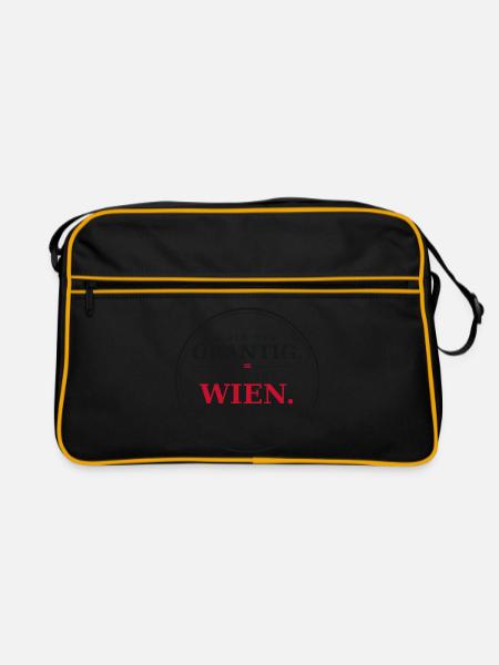 I bin ned grantig, i bin aus Wien - Wienerisch - Retro Tasche - Schwarz/Gold