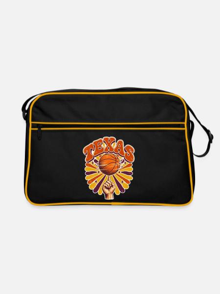 Texas Basketball Psychedelisch Burst - Retro Tasche - Schwarz/Gold