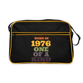 Geboren 1976: Einzigartig - Retro Tasche - Schwarz/Gold - Vorne
