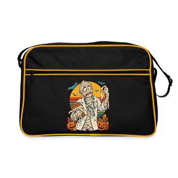 Halloween-Mumienarzt mit verhedderten Bandagen - Retro Tasche - Schwarz/Gold - Vorne
