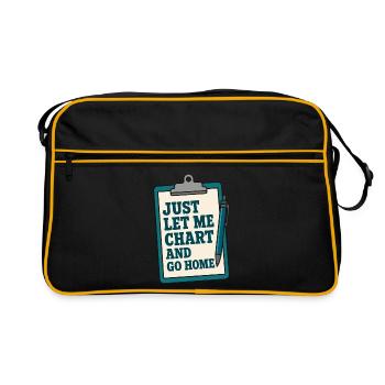 Let Me Chart Typografie Nurse Pflegekraft RN - Retro Tasche - Schwarz/Gold - Vorne