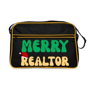 Weihnachtsimmobilienmakler festliches Weihnachtsgeschenk - Retro Tasche - Schwarz/Gold - Vorne