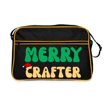 Fröhliches Bastelhandwerker-Weihnachtsgeschenk Retro-DIY-Stricken Ho - Retro Tasche - Schwarz/Gold - Vorne