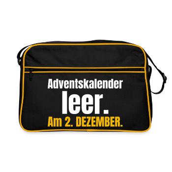 Adventskalender leer. Am 2. Dezember. - Retro Tasche - Schwarz/Gold - Vorne