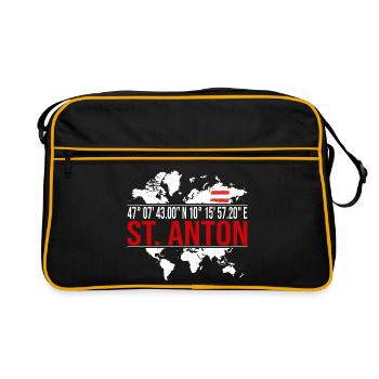 St. Anton - Retro Tasche - Schwarz/Gold - Vorne
