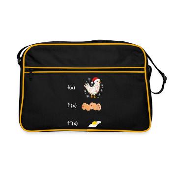 Ableitung Huhn Ei Spiegelei Mathe Funktion Xmas - Retro Tasche - Schwarz/Gold - Vorne