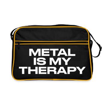 Metall ist meine Therapie - Retro Tasche - Schwarz/Gold - Vorne