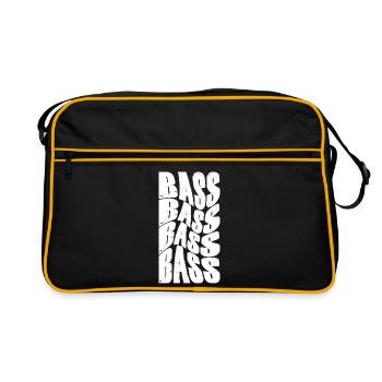 Fetter Bass-Typografie - Retro Tasche - Schwarz/Gold - Vorne