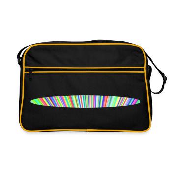 Regenbogen-Oval-Design - Retro Tasche - Schwarz/Gold - Vorne