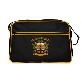 Prost zum 40. Geburtstag - Retro Tasche - Schwarz/Gold - Vorne