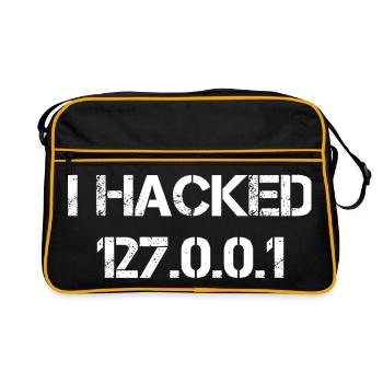 I Hacked 127.0.0.1 Programmierer Coder Geek - Retro Tasche - Schwarz/Gold - Vorne
