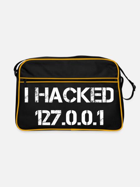 I Hacked 127.0.0.1 Programmierer Coder Geek - Retro Tasche - Schwarz/Gold