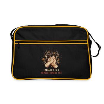 Empathie als revolutionäre Tat - Retro Tasche - Schwarz/Gold - Vorne