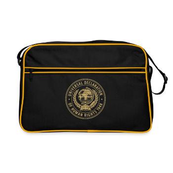 Globale Menschenrechte Emblem - Retro Tasche - Schwarz/Gold - Vorne