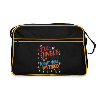 Maybe I'll Jingle – Weihnachten Müde & Lustig - Retro Tasche - Schwarz/Gold - Vorne