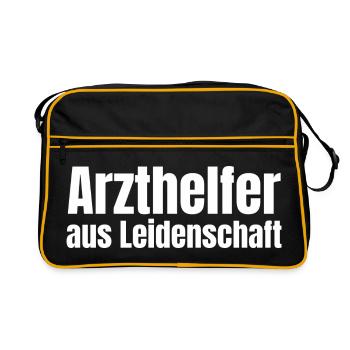 Arzthelfer aus Leidenschaft MFA Geschenk - Retro Tasche - Schwarz/Gold - Vorne