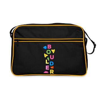 Klettern Bouldern Kletterwand - Retro Tasche - Schwarz/Gold - Vorne