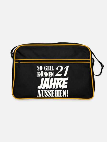 21_jahre_geil_01 - Retro Tasche - Schwarz/Gold