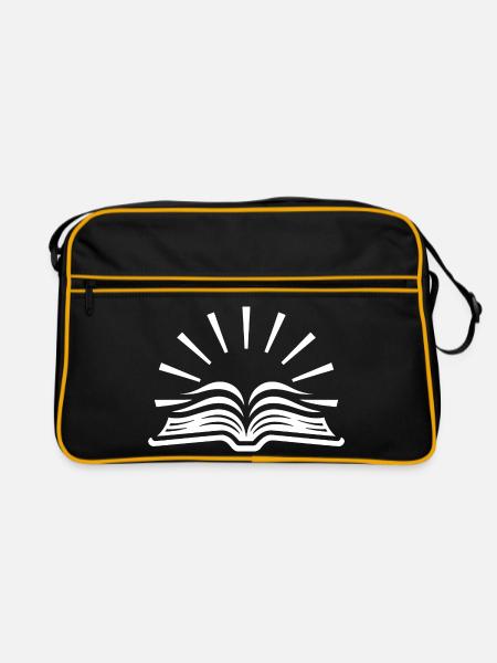 Sunrise Open Book Emblem - Retro Tasche - Schwarz/Gold