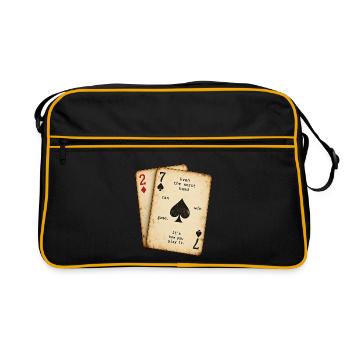 Poker Mindset – Schlechte Karten, starkes Spiel - Retro Tasche - Schwarz/Gold - Vorne