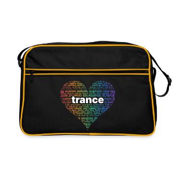Tranceherz – Worte der Euphorie - Retro Tasche - Schwarz/Gold - Vorne