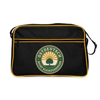 Ostdeutsch und nicht kleinzukriegen Abzeichen - Retro Tasche - Schwarz/Gold - Vorne