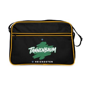 Tannenbaum Heizkosten Weihnachtsshirt Satire - Retro Tasche - Schwarz/Gold - Vorne