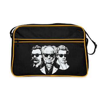 Philosophen des Existentialismus - Retro Tasche - Schwarz/Gold - Vorne