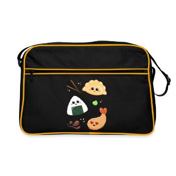 Asia Snacks für Essensliebhaber und Japan Fans - Retro Tasche - Schwarz/Gold - Vorne