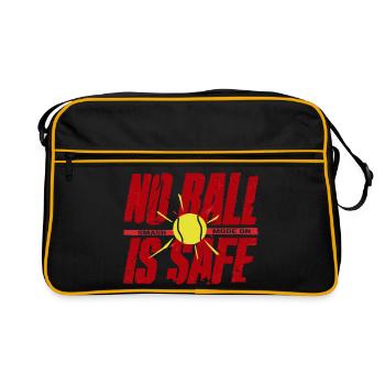 Tennis Shirt, No Ball Is Safe, Smash Mode on - Retro Tasche - Schwarz/Gold - Vorne