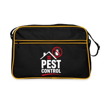 Schädlingsbekämpfungs-Logo - Retro Tasche - Schwarz/Gold - Vorne