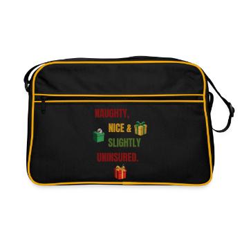 Unartig, nett und leicht unversichert - Retro Tasche - Schwarz/Gold - Vorne