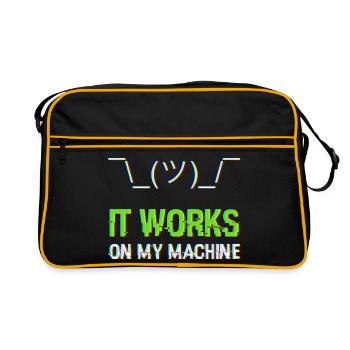It Works On My Machine Programmierer IT Humor - Retro Tasche - Schwarz/Gold - Vorne