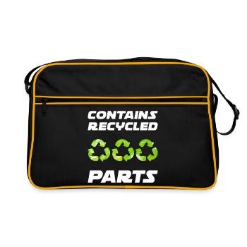 Contains Recycled Parts Organspende Transplantat - Retro Tasche - Schwarz/Gold - Vorne