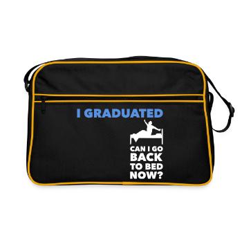 I Graduated Can I Go Back To Bed Abschluss - Retro Tasche - Schwarz/Gold - Vorne